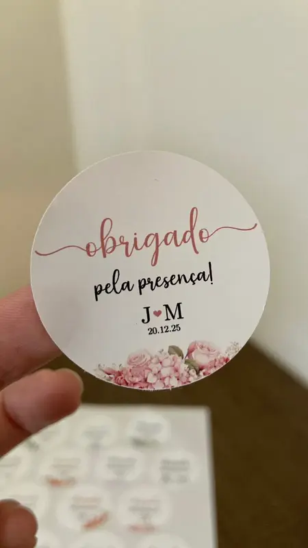 ADESIVOS OBRIGADO PELA PRESENÇA